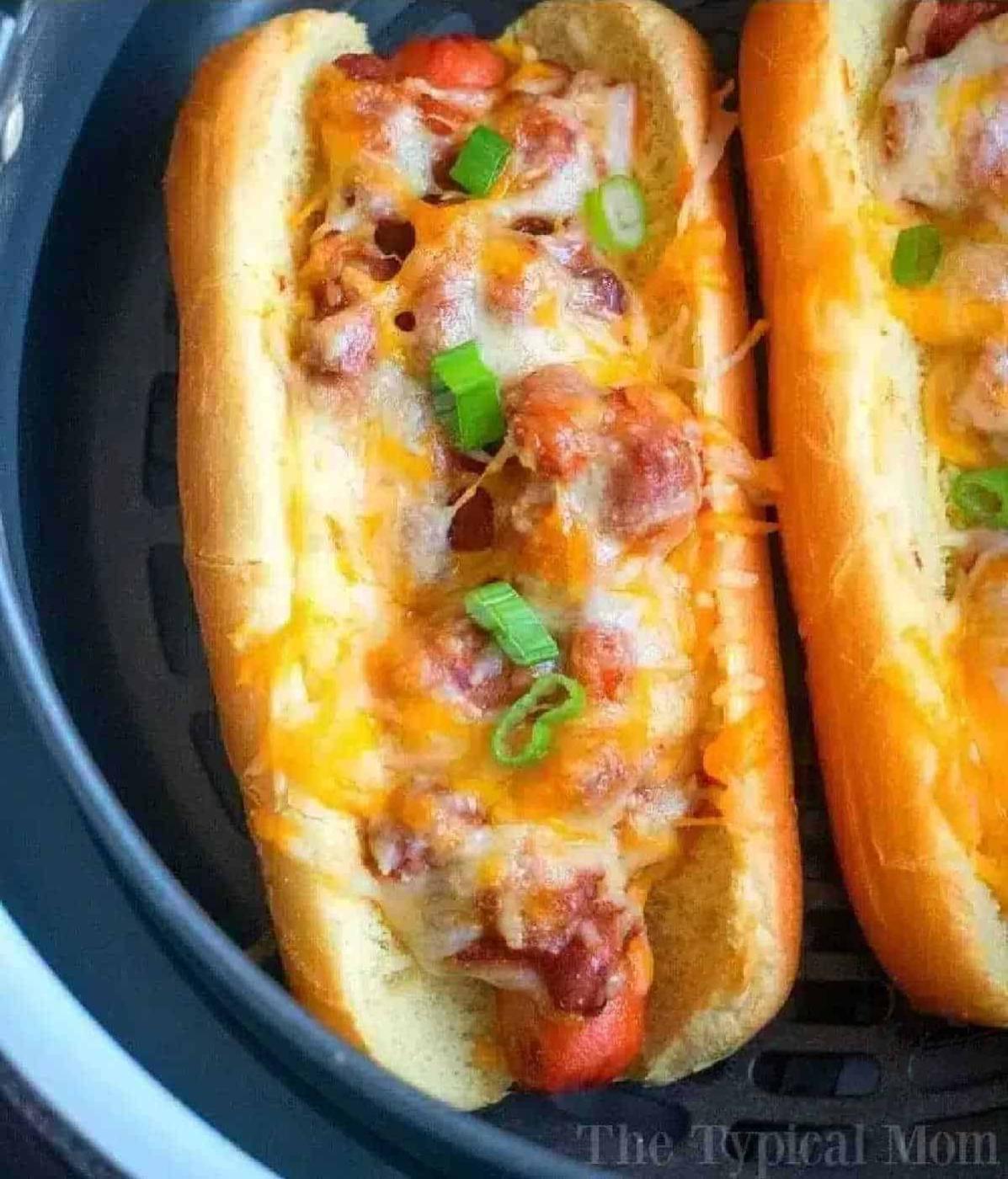 Air Fryer Chili Dogs