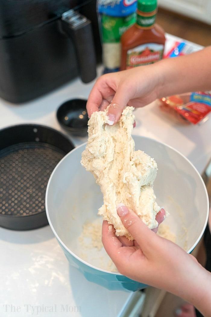 pizza dough cooked in air fryer