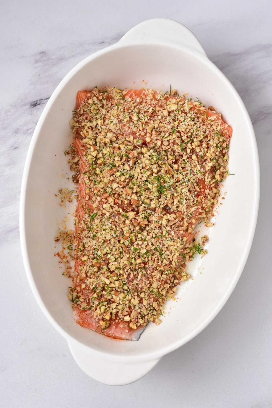 Baked Salmon Almond Crusted