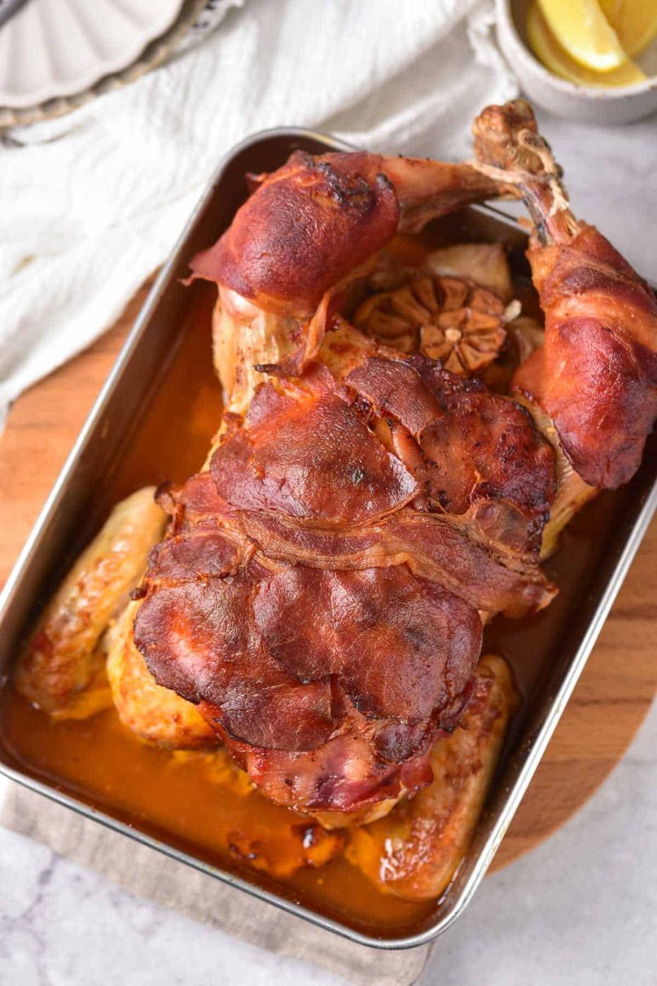 whole chicken wrapped in bacon