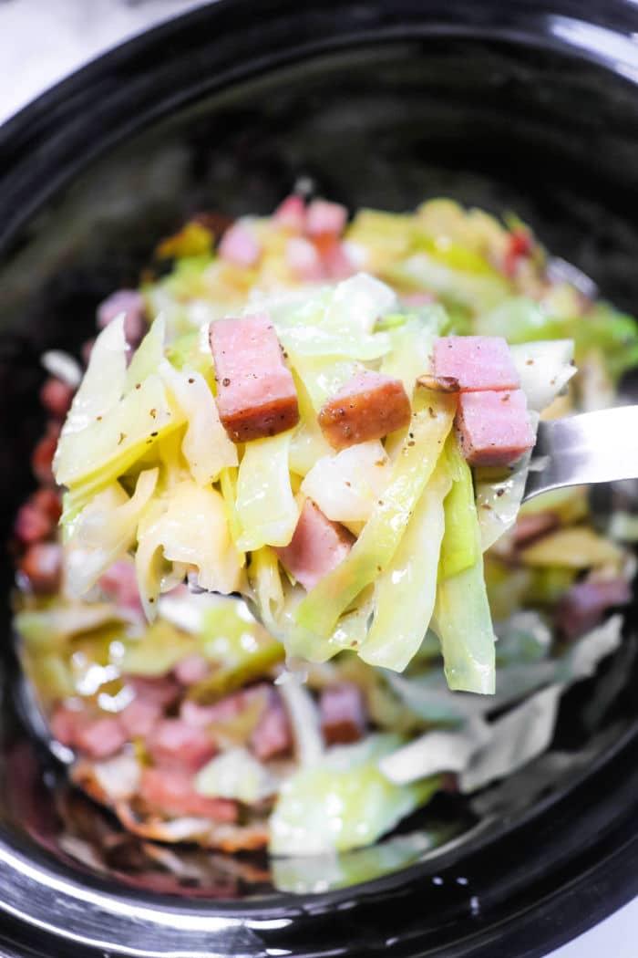 Crock pot Cabbage and Ham