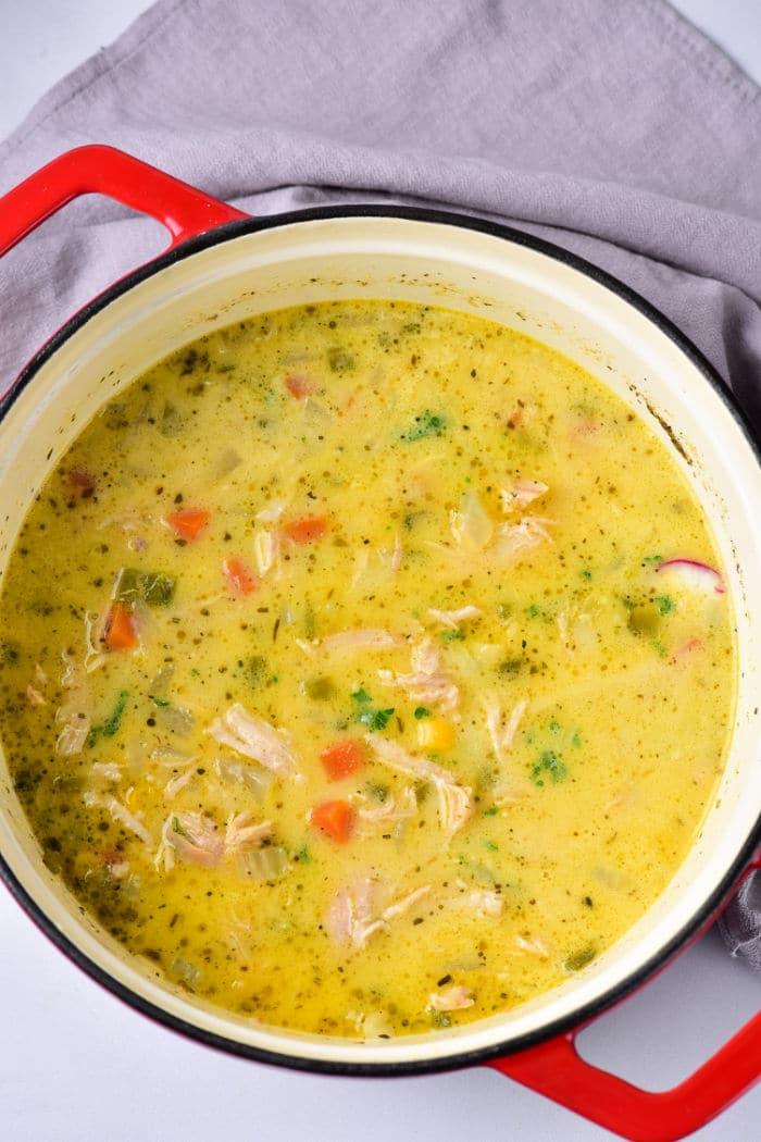dutch oven chicken poblano soup