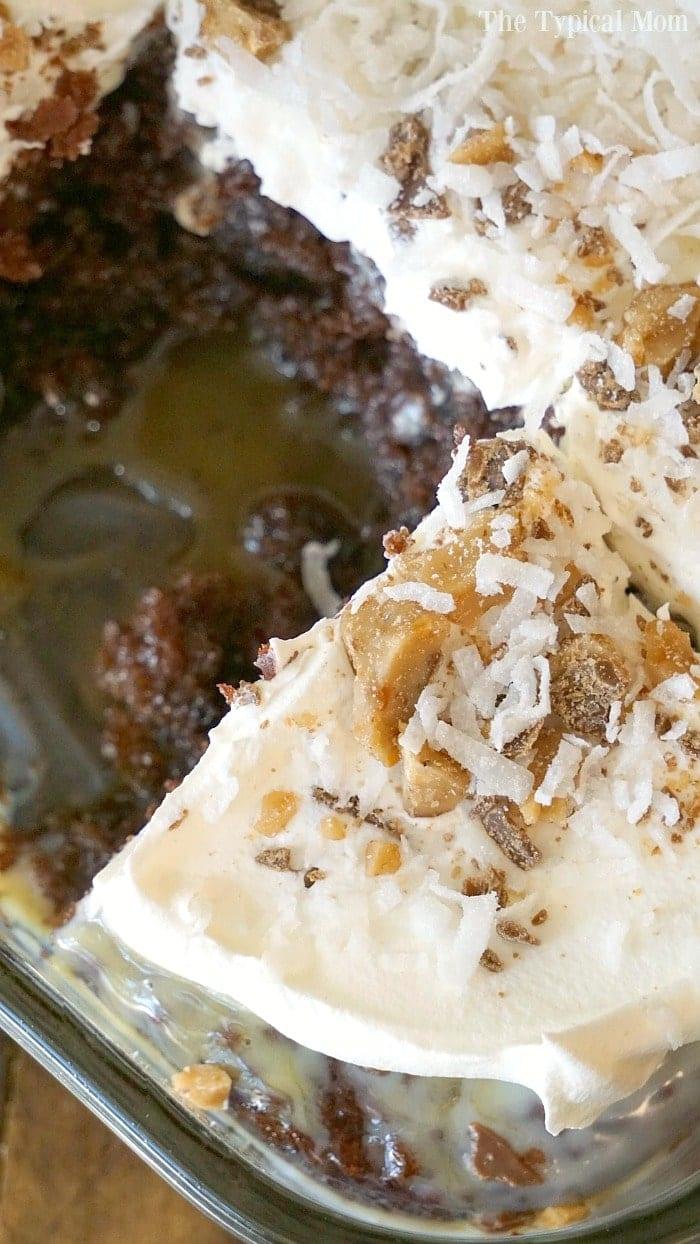 chocolate coconut poke cake