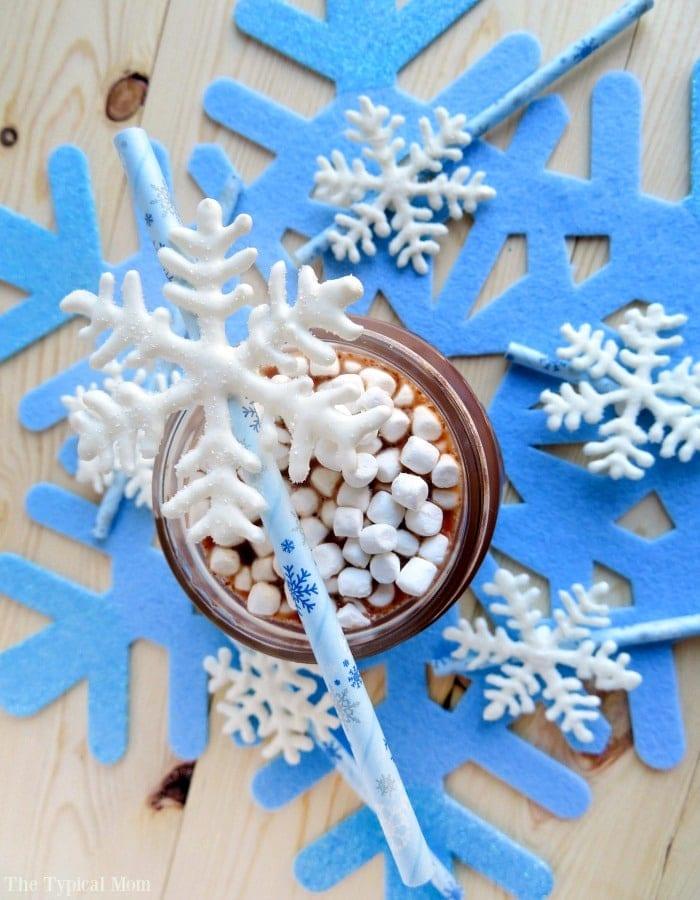 How to Make Hot Chocolate Snowflake Stirrers