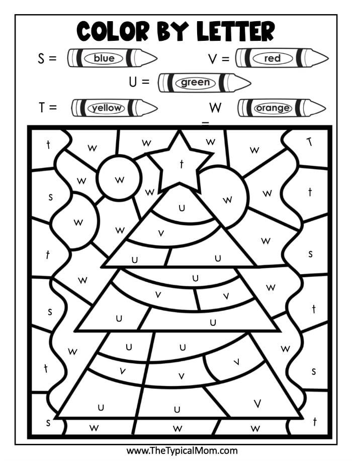 kindergarten color by number