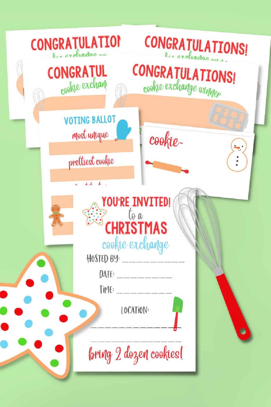 Christmas Cookie Exchange Printables