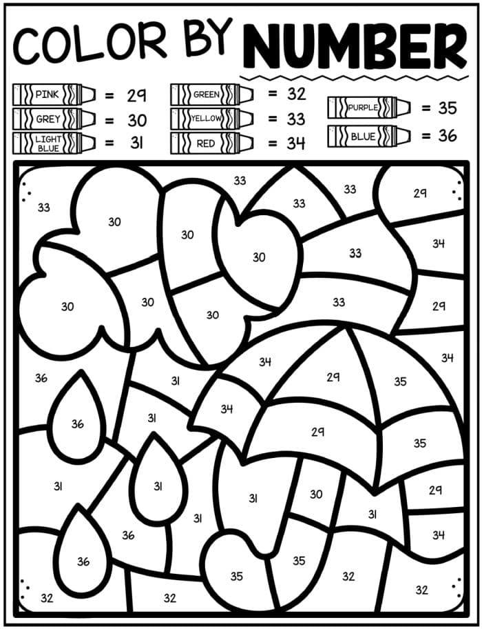 rain coloring page