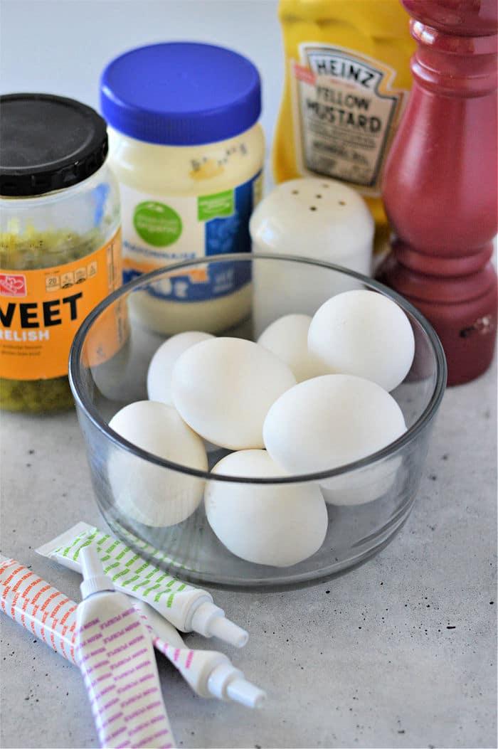 how to make colored deviled eggs
