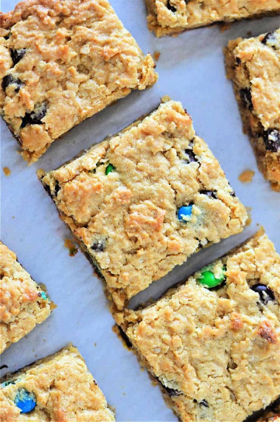 Monster Cookie Bars with Cake Mix