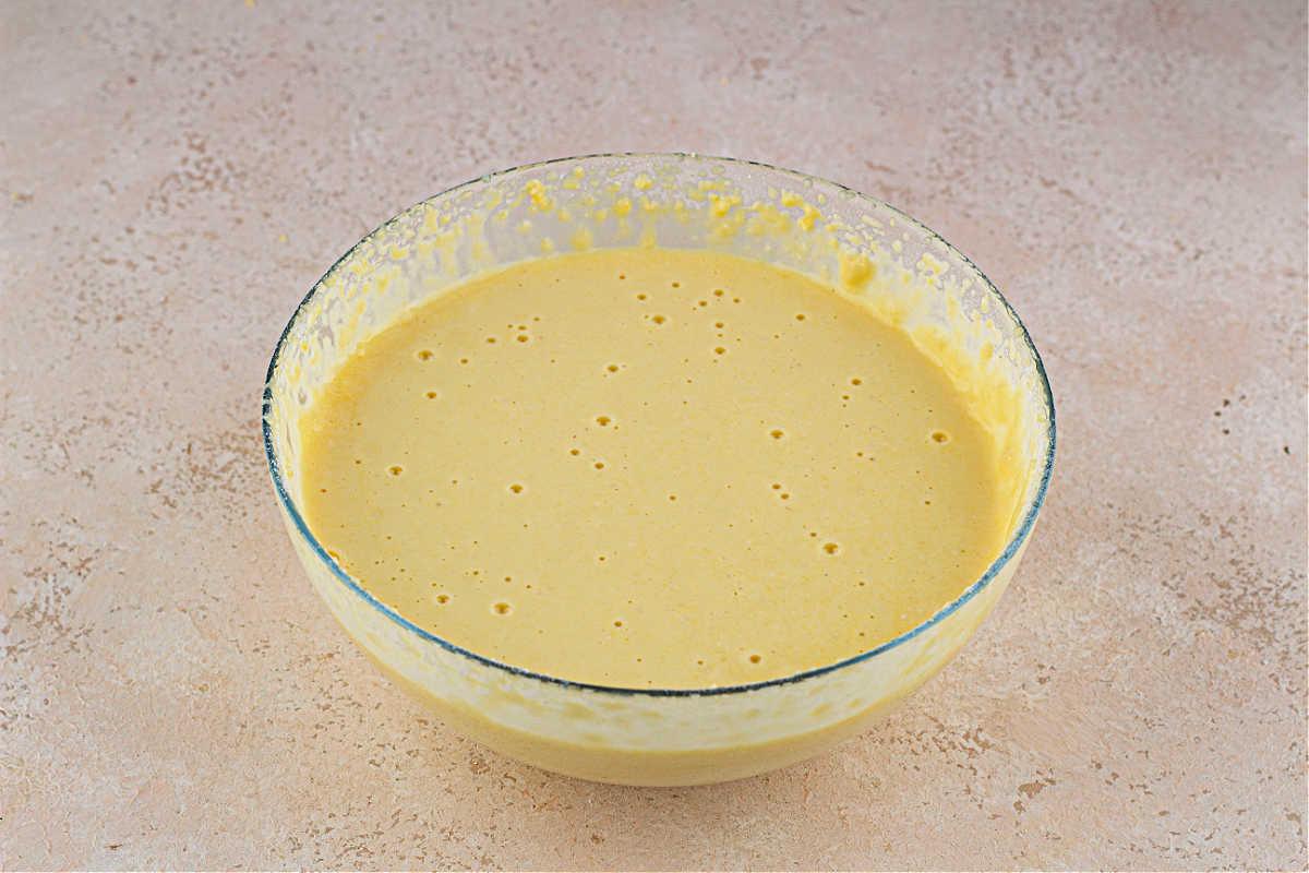 homemade waffle batter with cornmeal