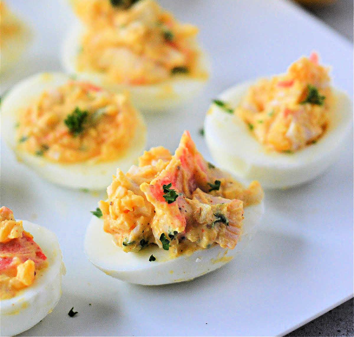 Crab Deviled Eggs
