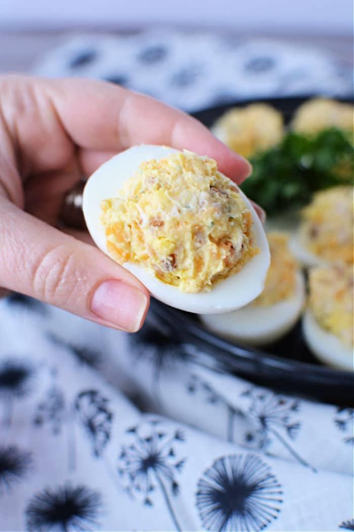 Crack Chicken Deviled Eggs