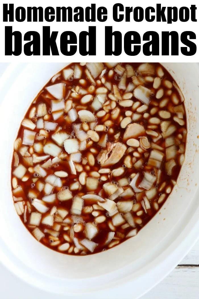 easy crockpot baked beans with canned beans