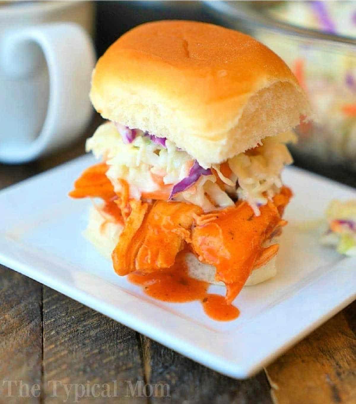 Crockpot Buffalo Chicken Sliders