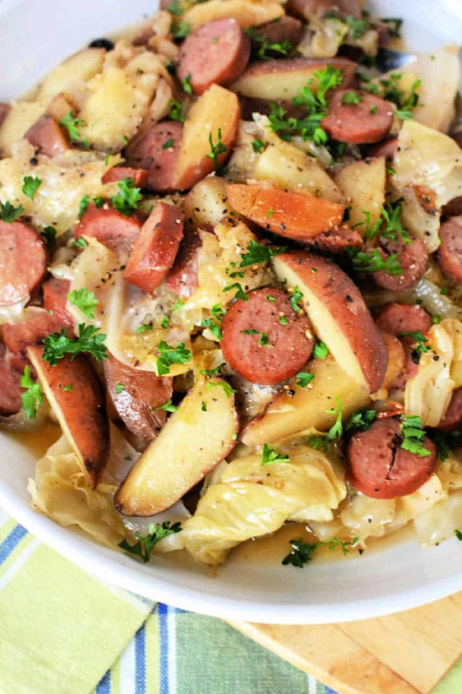 Crockpot Cabbage and Sausage