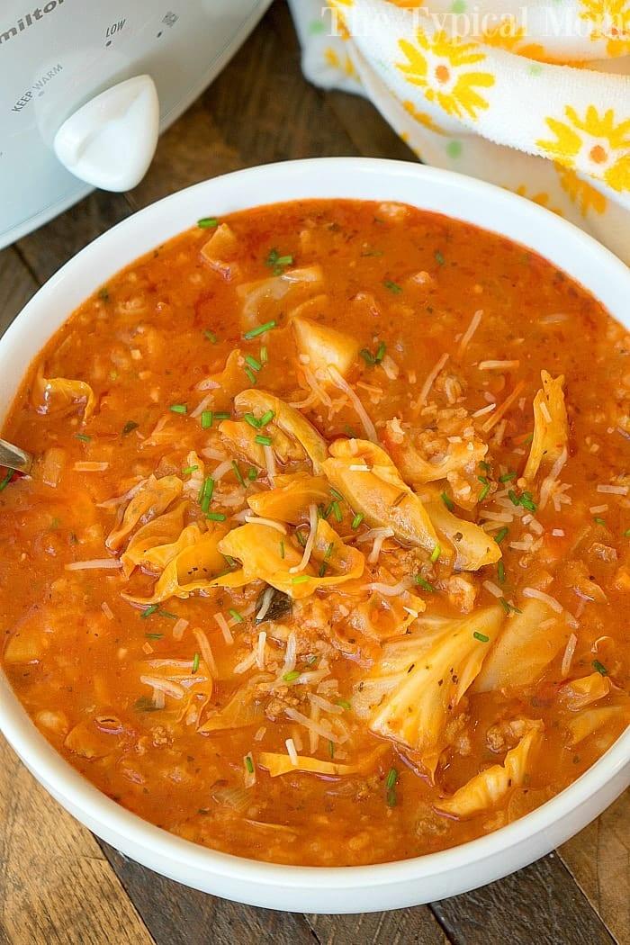 slow cooker stuffed cabbage soup