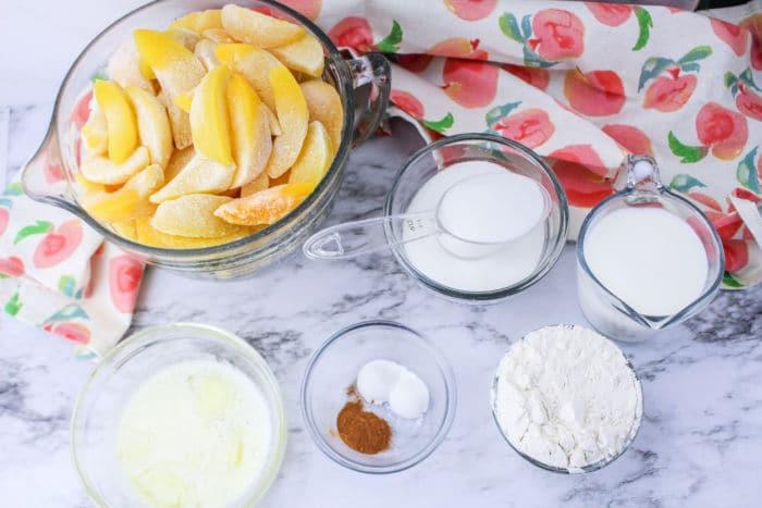 peach cobbler with frozen fruit