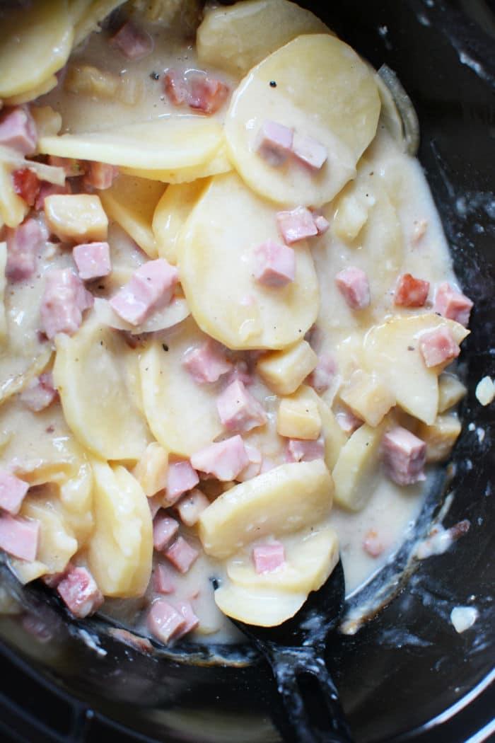 slow cooker Ham and Potatoes