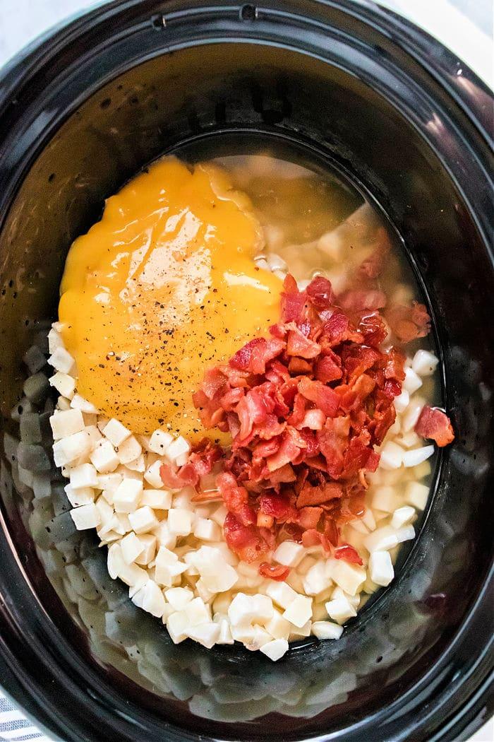 Crockpot Potato Soup with Frozen Hashbrowns