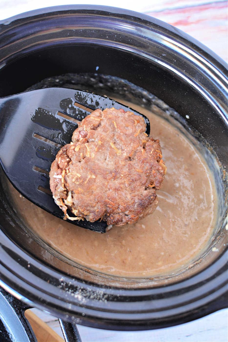 Crockpot Salisbury Steak Recipe with Hamburger Patties