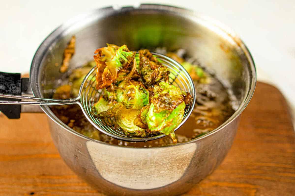 Fried Brussel Sprouts with Balsamic