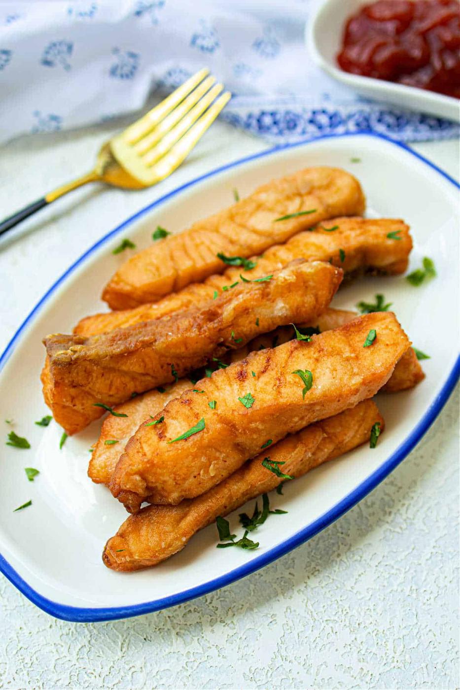 Deep Fried Salmon with Flour