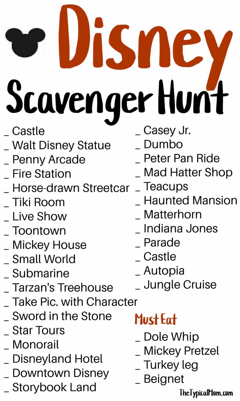 disney scavenger hunt
