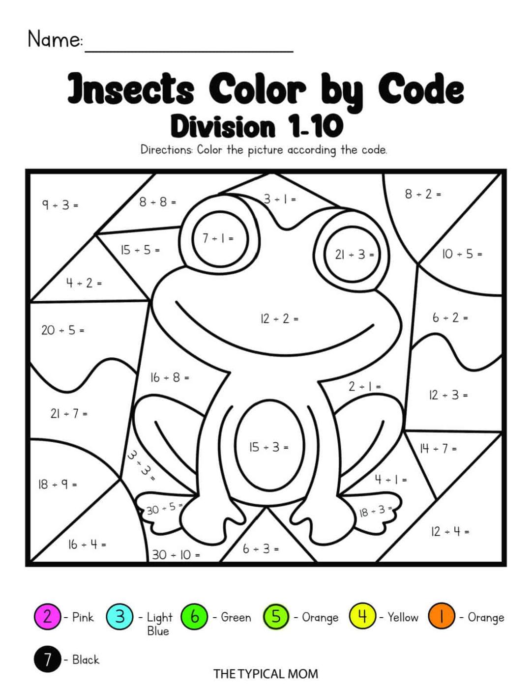 Insect Color by Number