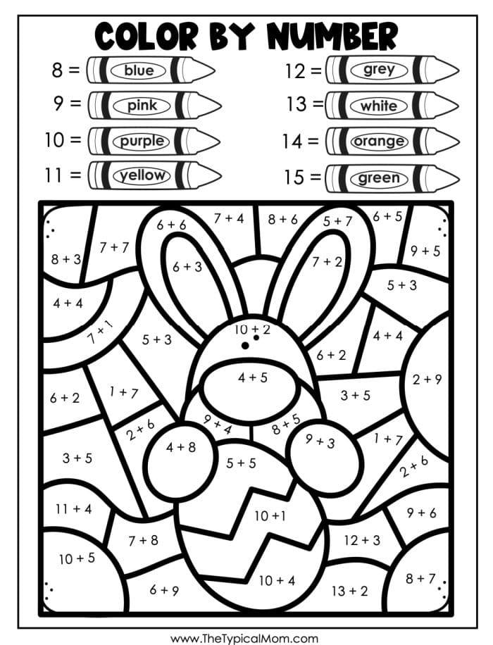 Free Easter Color by Number