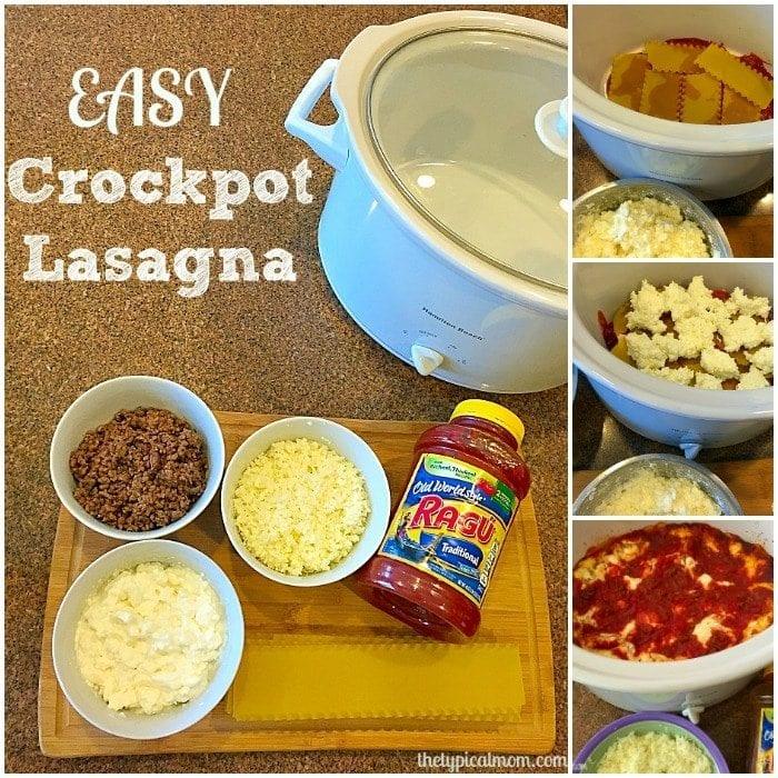 No Boil Easy Crockpot Lasagna