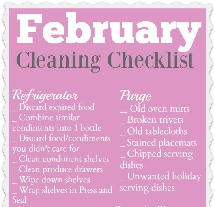 Free Printable February Cleaning Checklist