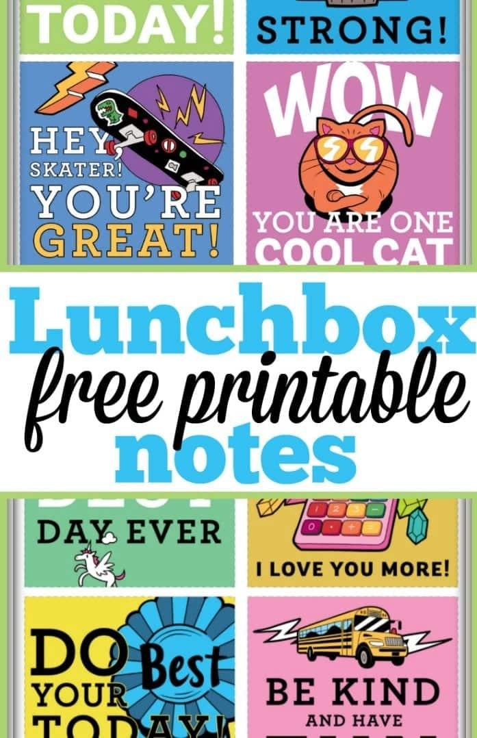 Free Printable Lunchbox Notes for Kids