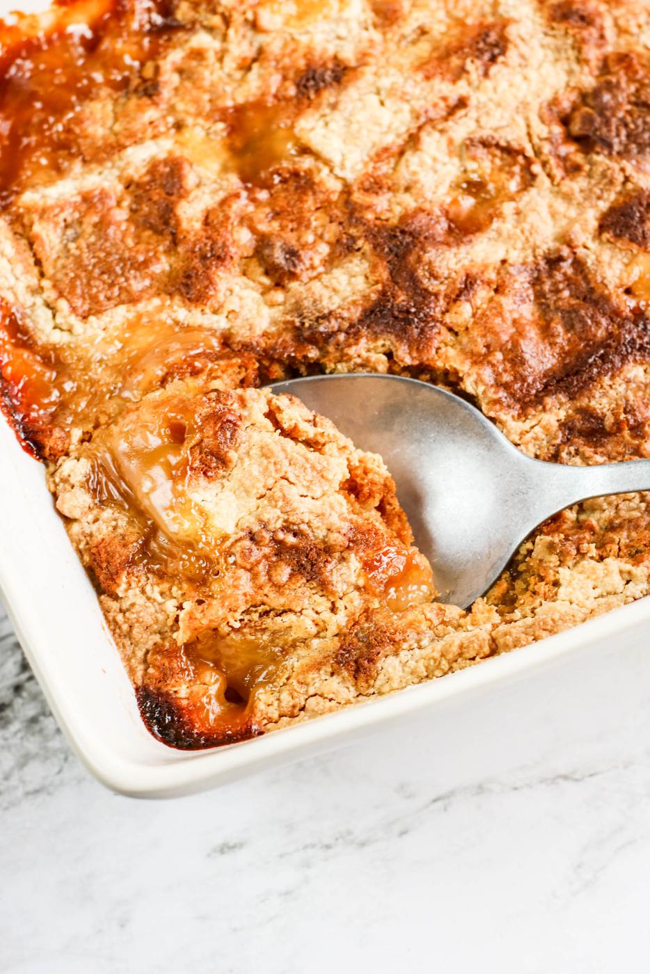 Fresh Peach Dump Cake with Cake Mix