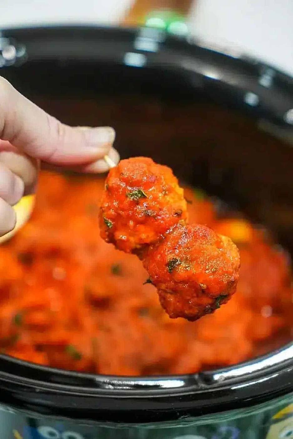 Frozen Meatballs in Crockpot