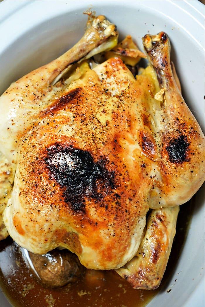 crockpot frozen whole chicken