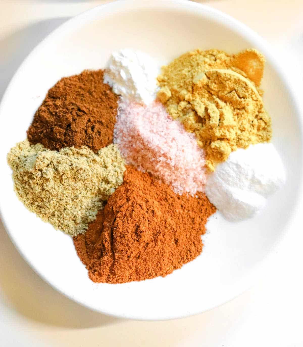 Homemade Gingerbread Spice Ingredients