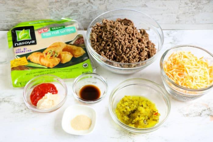Air Fryer Cheeseburger Egg Rolls
