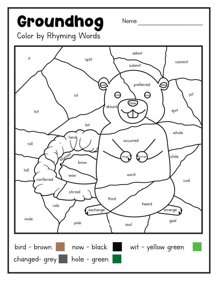 Groundhog Day Coloring Pages