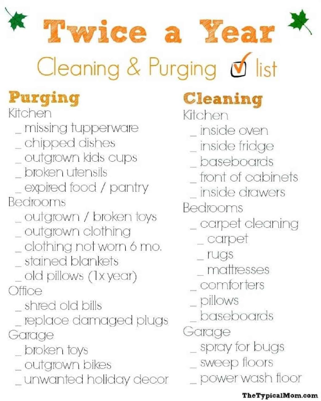 Free House Cleaning Checklist