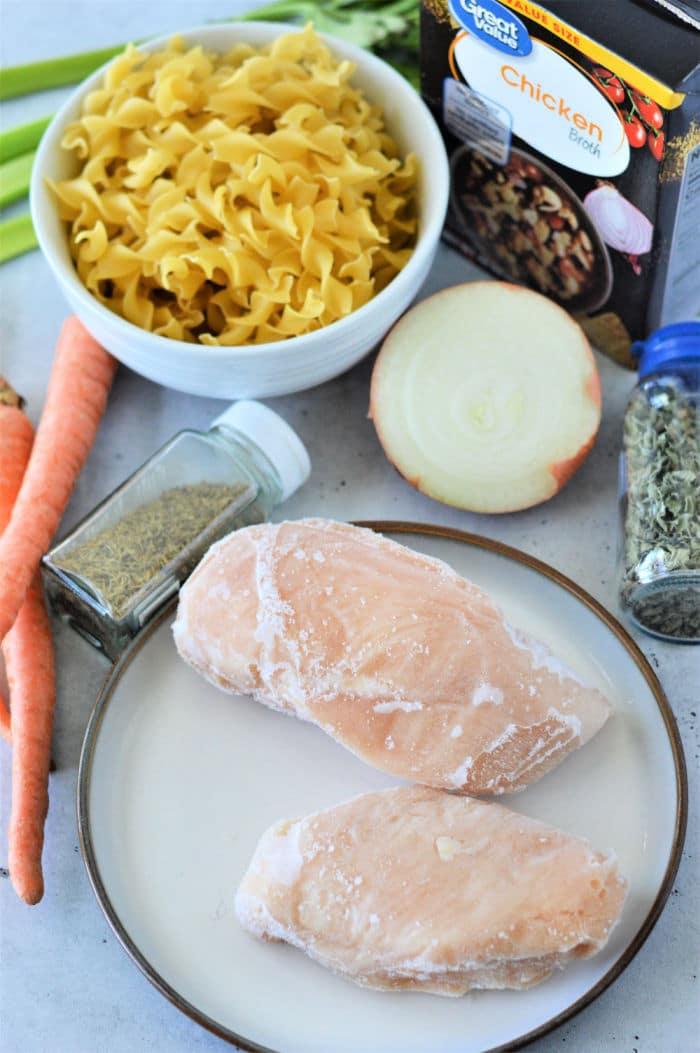 Chicken Noodle Soup with Frozen Chicken