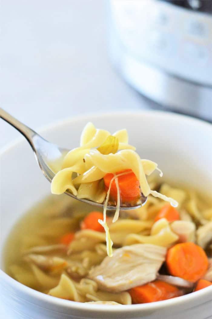 Instant Pot Chicken Noodle Soup with Frozen Chicken