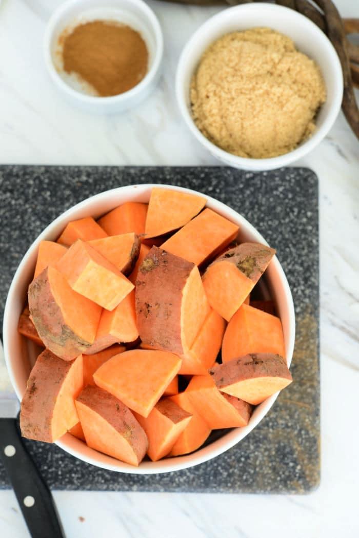 cubed sweet potatoes