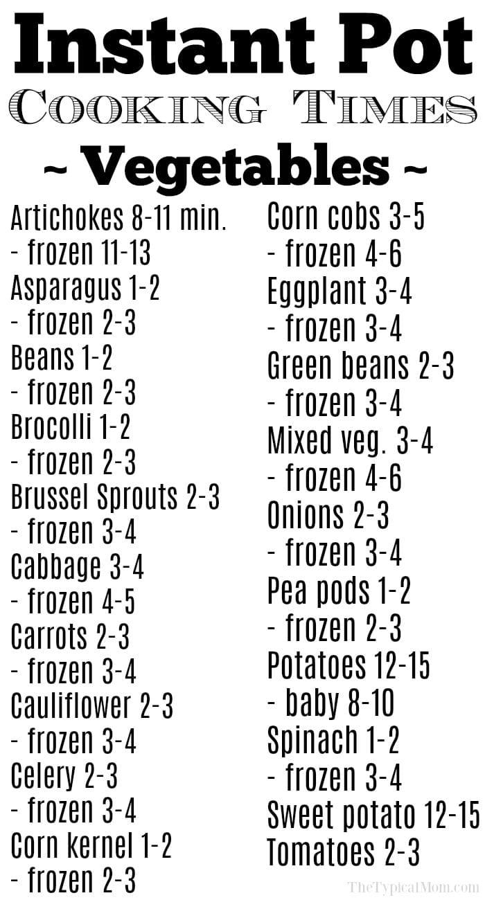 steaming vegetables in the instant pot
