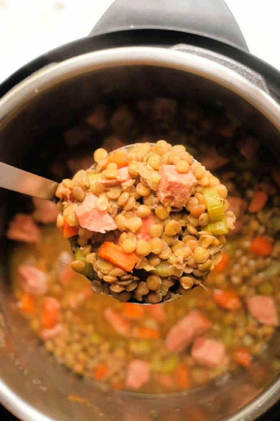 Instant Pot Lentil Soup with Ham