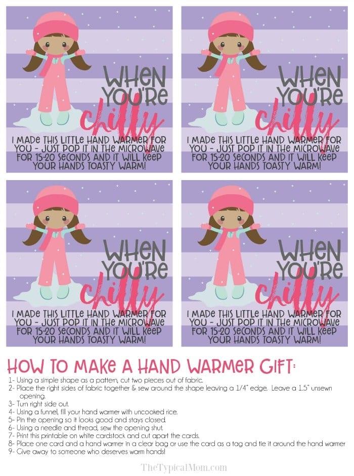 handwarmer printable