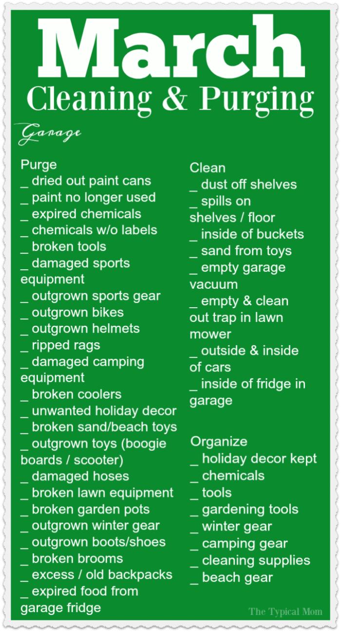 Free Printable March Cleaning Checklist