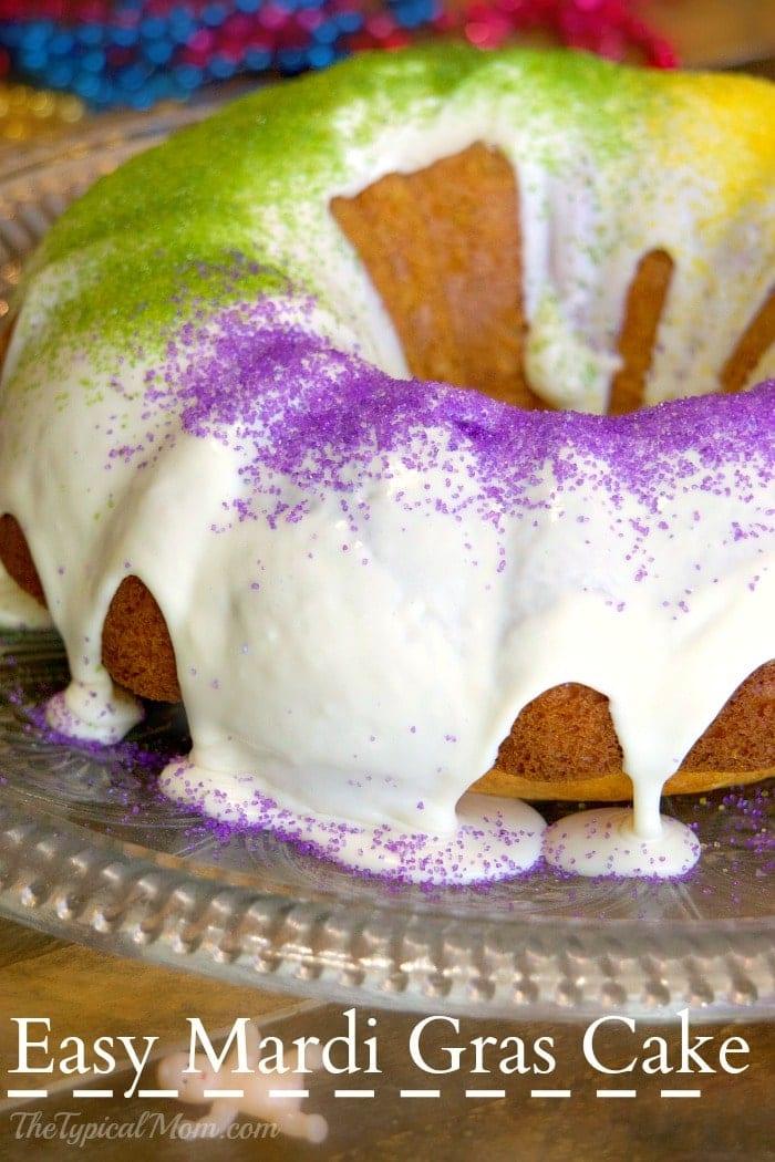 Cake Mix Mardi Gras Cake