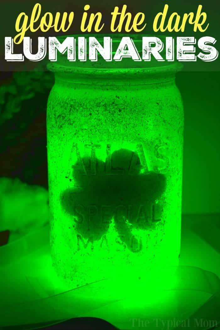 Glow in the Dark Mason Jar Luminaries