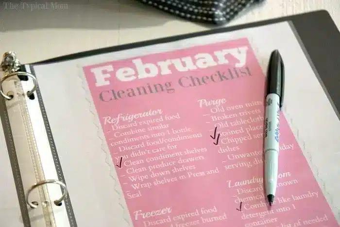 whole house cleaning schedule