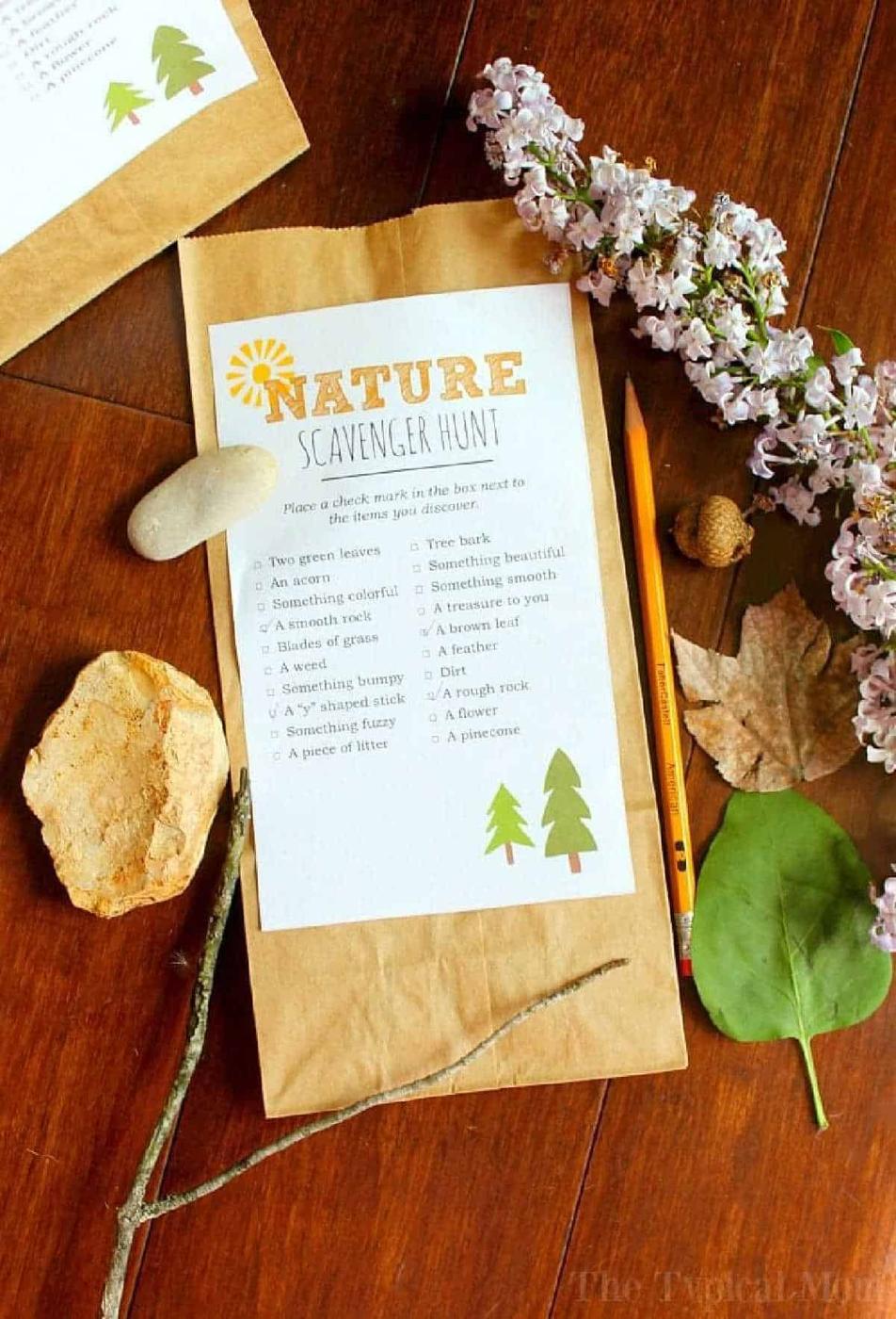 Free Nature Scavenger Hunt List